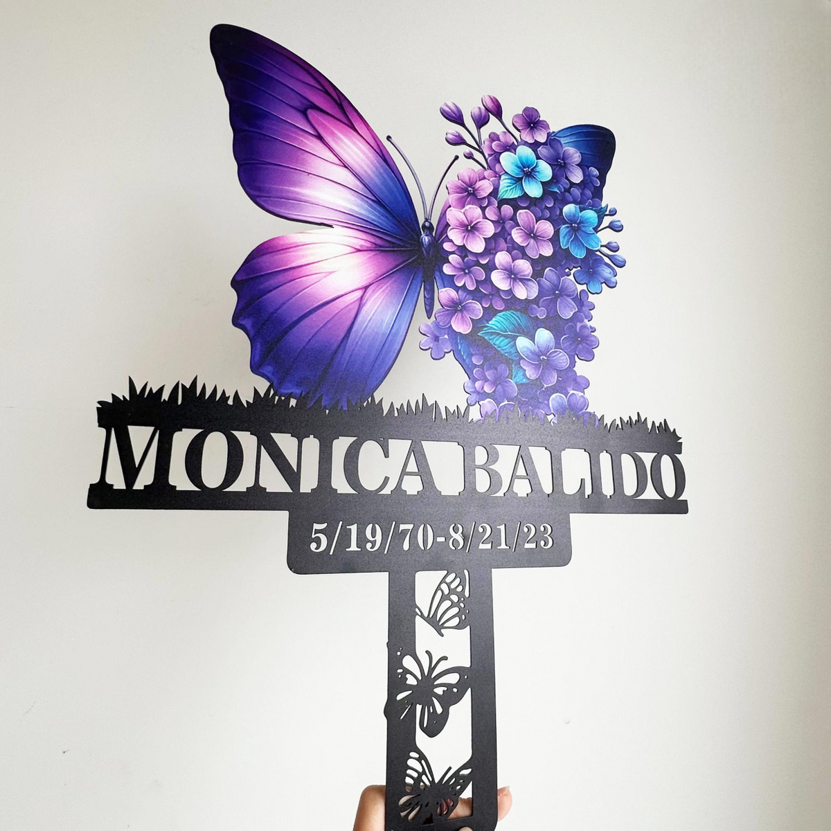 Custom Butterfly Memorial Stake,Personalized Memorial Metal Stake,Remembrance Stake,Sympathy Gift,Outdoor Grave Marker, In Loving Memorial