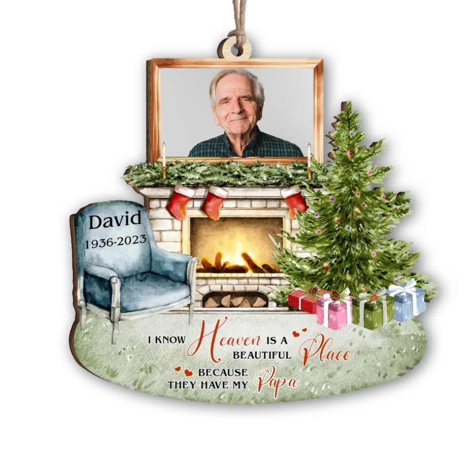 I Know Heaven Is A Beautiful Place - Personalized Shape Ornament - Memorial Christmas Gift