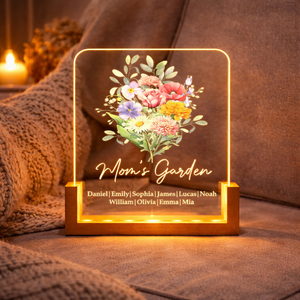 Family Birth Flower Bouquet Flowers - Personalized Night Light - Gift For Mom, Grandma, Family