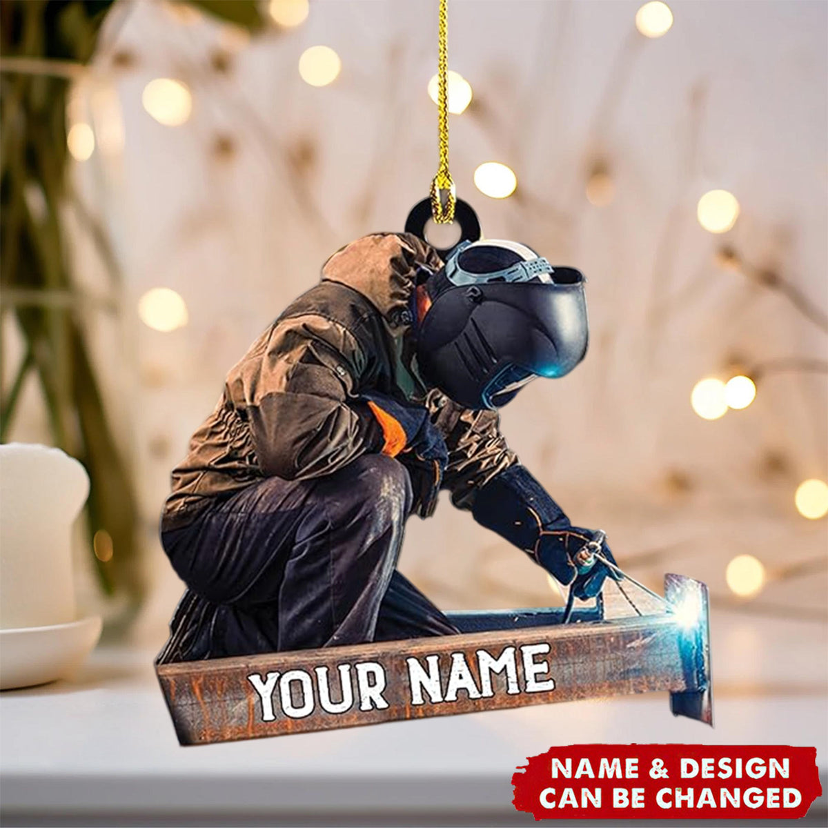 Personalized Name Welder Ornament Christmas, Welder Tool Ornament, Gift For Welder, Christmas Ornament Welder Outfit, Custom Welder Ornament