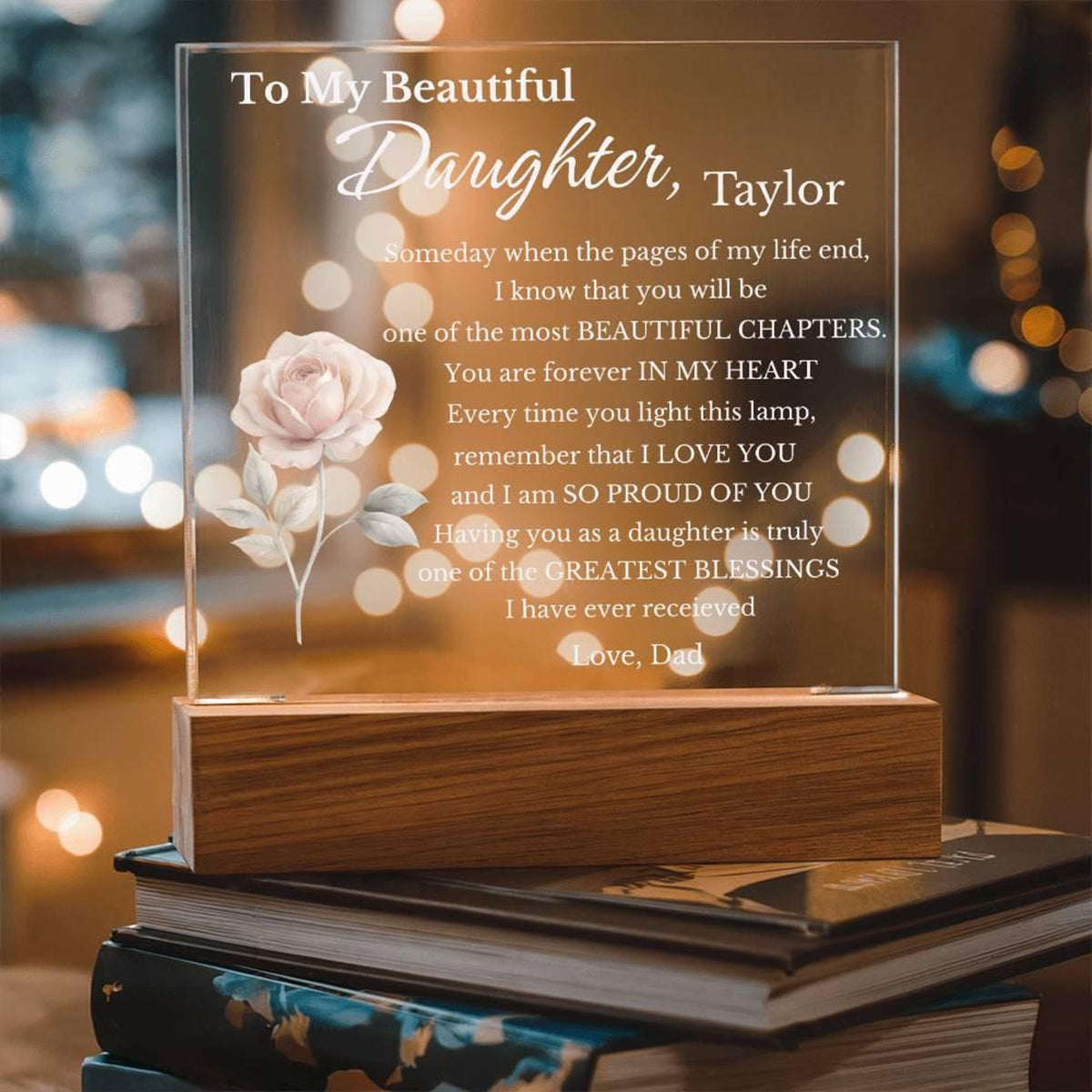 Personalized My Beautiful Daughter Acrylic Sign for daughter from father or mother, from mom or dad, Gift for Daughter