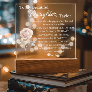 Personalized My Beautiful Daughter Acrylic Sign for daughter from father or mother, from mom or dad, Gift for Daughter
