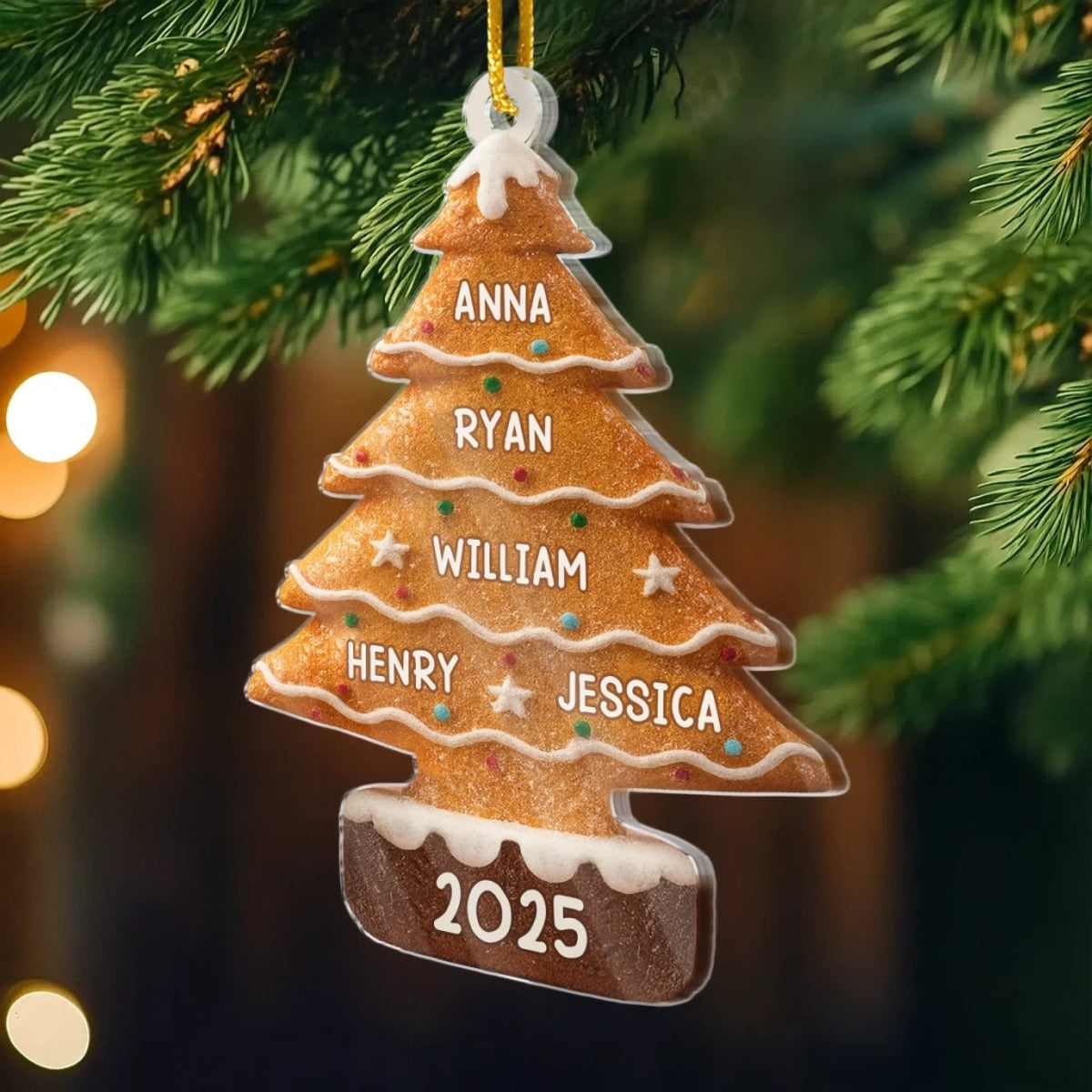 Christmas Brown Cookie - Personalized Acrylic Ornament - Christmas Gift For Family