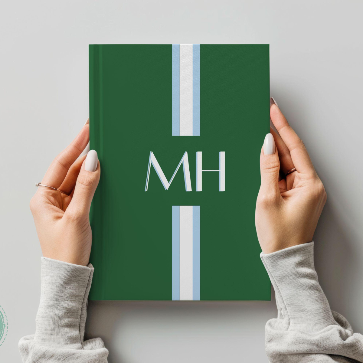 Personalized Hardcover Journal With Name Custom Initials Notebook Diary, Gratitude or Company Gift, Wedding Bridal Party Gift Mothers Day