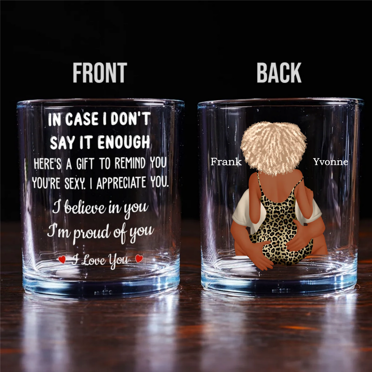 In Case I Don't Say It Enough - Personalized Whiskey Glass - Anniversary Gift, Valentine's Day Gift For Couple
