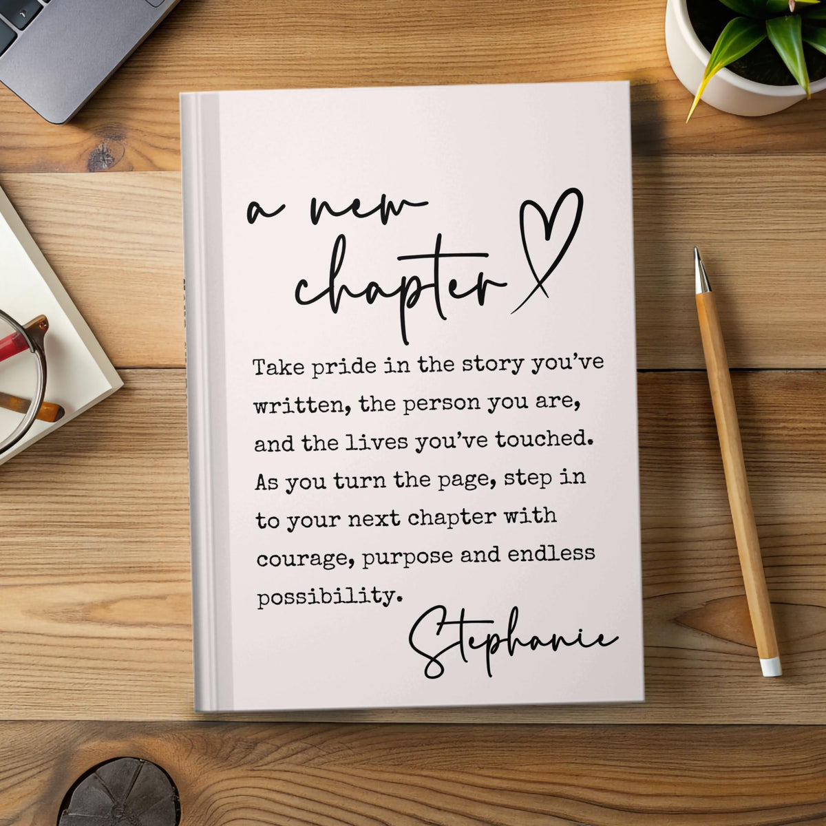 New Chapter Journal, Custom Going Away Gift for Coworker, Personalized Notebook for Boss, Leaving Job, Retirement, Farewell for Work Bestie Gifts