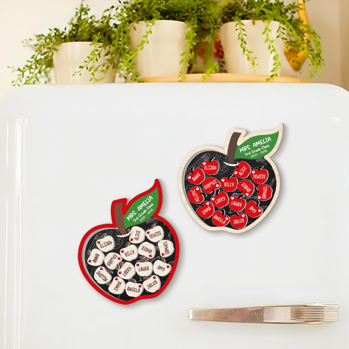 Custom Teacher Apple Magnet 3D, Teacher Gifts, Back To School Gifts, Teacher Name Magnet, Teacher Shaker Magnet, Thank You Teacher Gifts