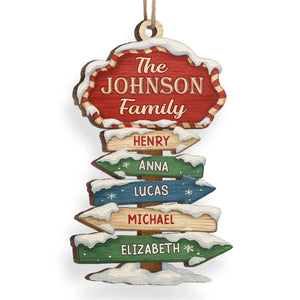 Family Where Love Begins And Never Ends - Personalized Wooden Ornament - Christmas Gift For Family