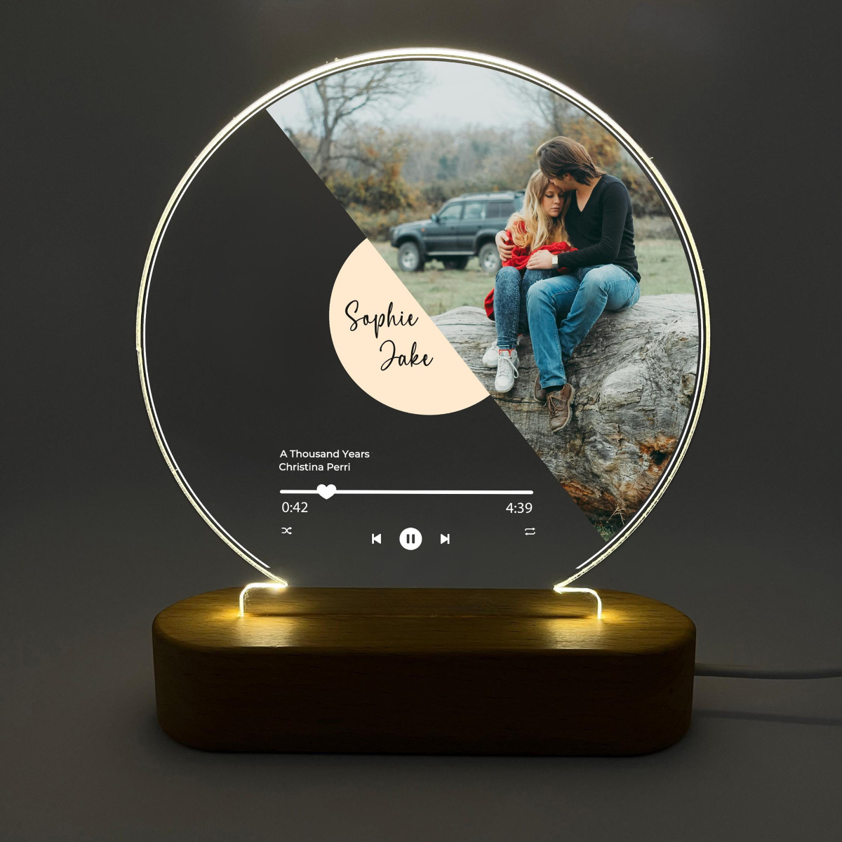 Custom Music Plaque with Photos, Personalized Photo Night Light Plaque, Bedroom Decor, Custom Led Night Light, Custom Wedding Gift Ideas