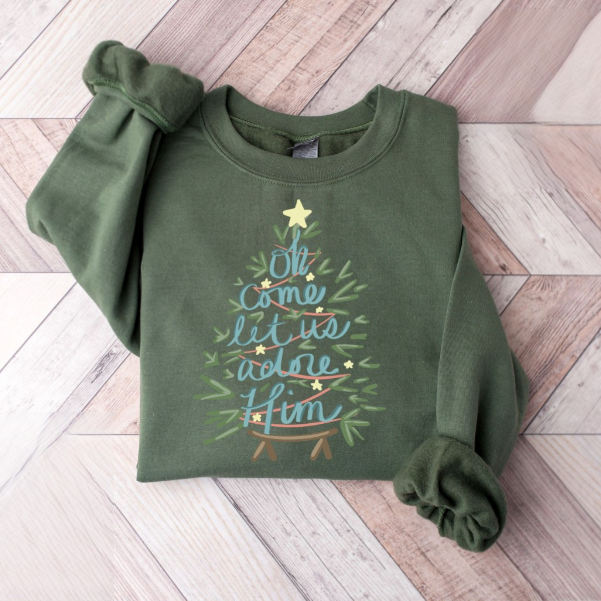 Let Us Adore Him Sweatshirt, Religious Christmas Gifts, Christian Christmas Hoodie, Nativity Xmas Shirt, Love Like Jesus Shirt, Holiday Tees