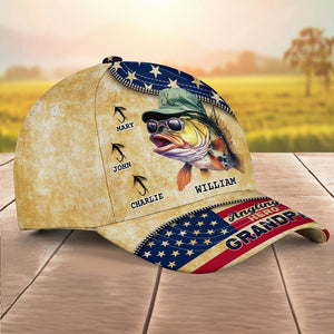 Angling Hero Dad Grandpa - Personalized Classic Cap - Gift For Grandpa, Father's Day, Birthday Gift