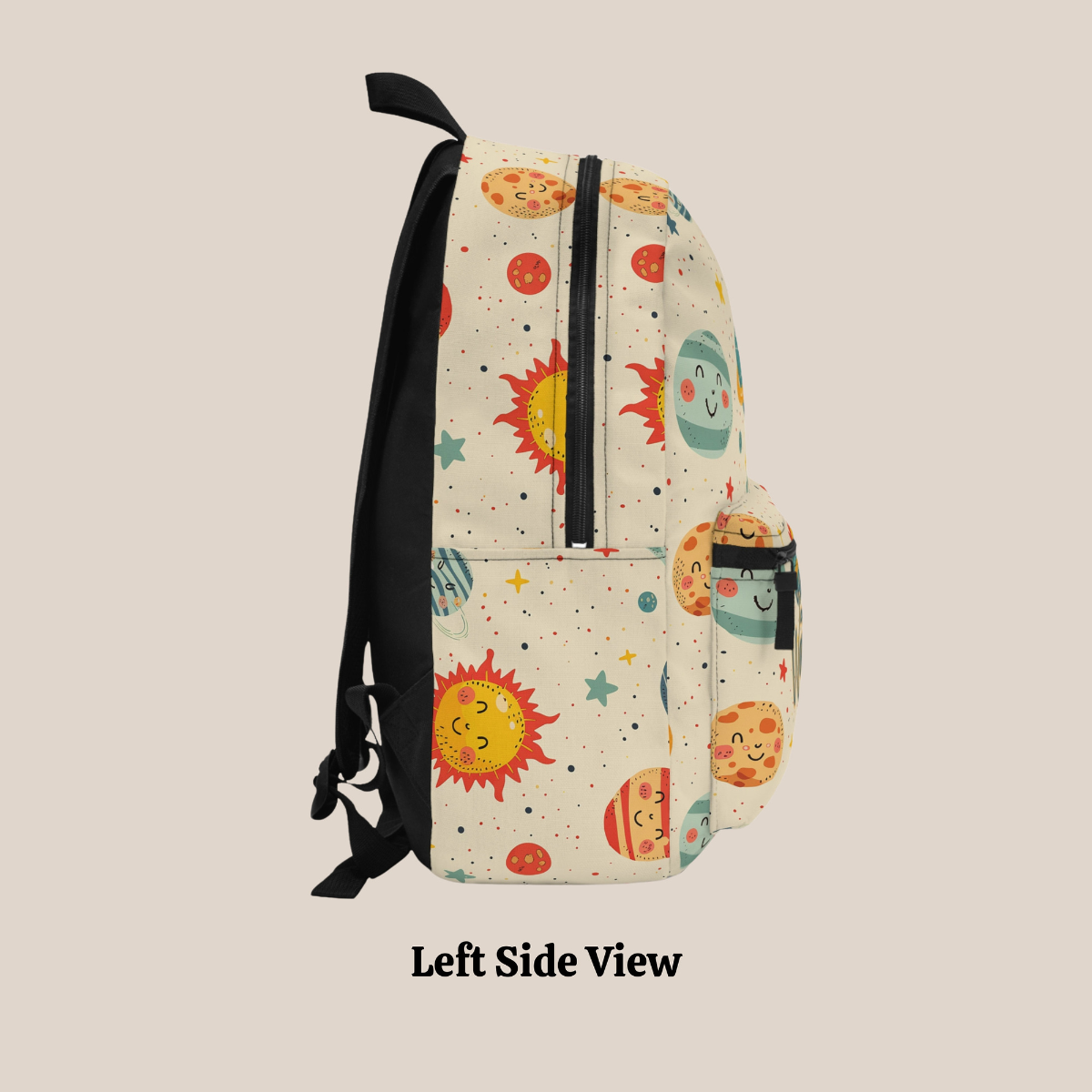 Personalized Smiley Face Space Backpack, Back To School Bookbag, Kids Birthday Gift