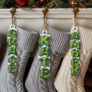 Custom Pine Tree Letter Wooden Ornament, Evergreen Souls, Christmas Gift For Family