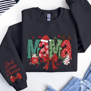 Custom Christmas Mama Sweatshirt, Coquette Bow Christmas Mama , Christmas Mama Claus Sweater, Christmas Mom Gift