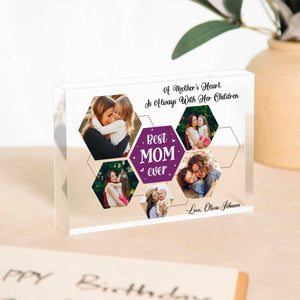 A Mother's Heart Is Always With Her Children - Personalized Acrylic Plaque - Gift For Mother