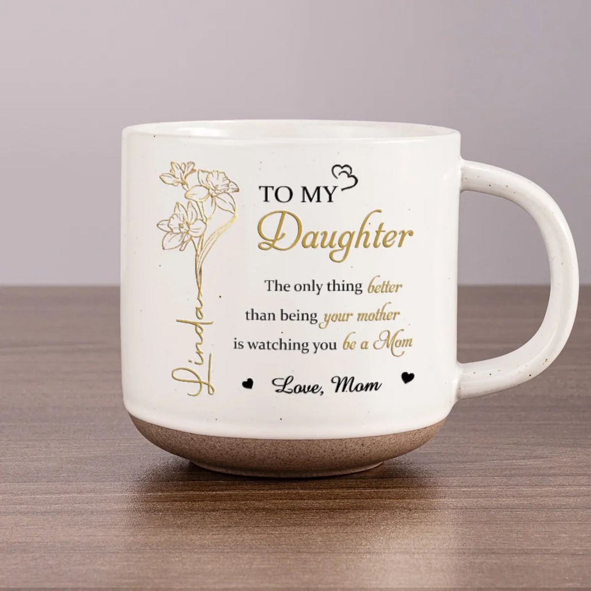 To My Daughter Watching You Being A Mom - Personalized Pottery Mug - Gift For Daughter On Mother's Day