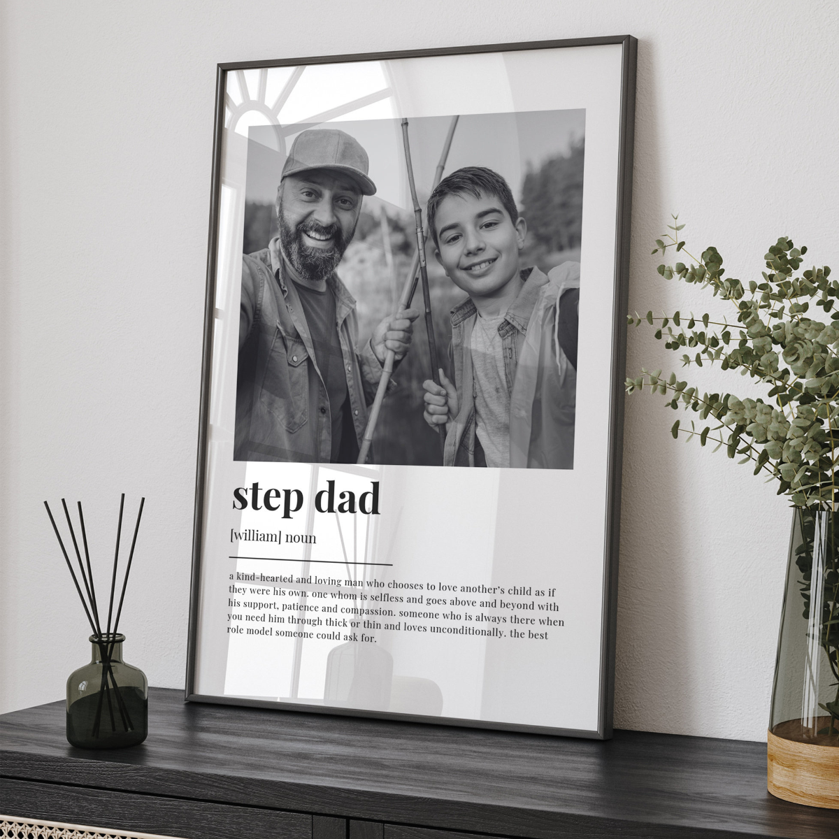 Step Dad Definition Print, Wall Art Print, Step Dad Gift, Step Dad Print, Photo Definition Print, Custom Gift With Photo