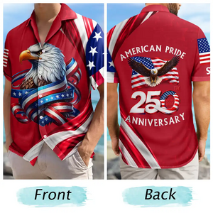 America 250th Anniversary US Pride Patriotic Eagle - Personalized Hawaiian Shirt - Patriotic Gift, 4th Of July, 250th Anniversary Gift For Family