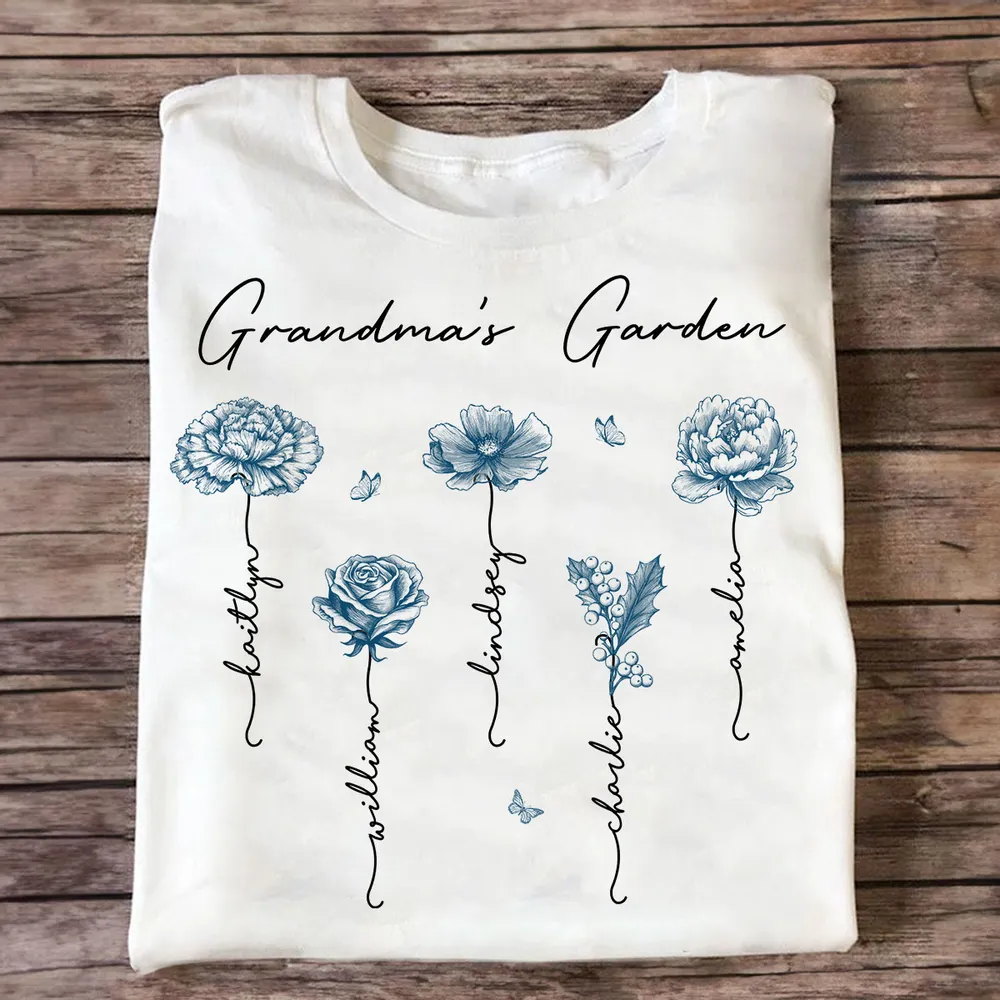 Grandma Mom's Vintage Garden - Personalized Apparel - Gift For Grandma, Mommy, Mother's Day, Birthday Gift