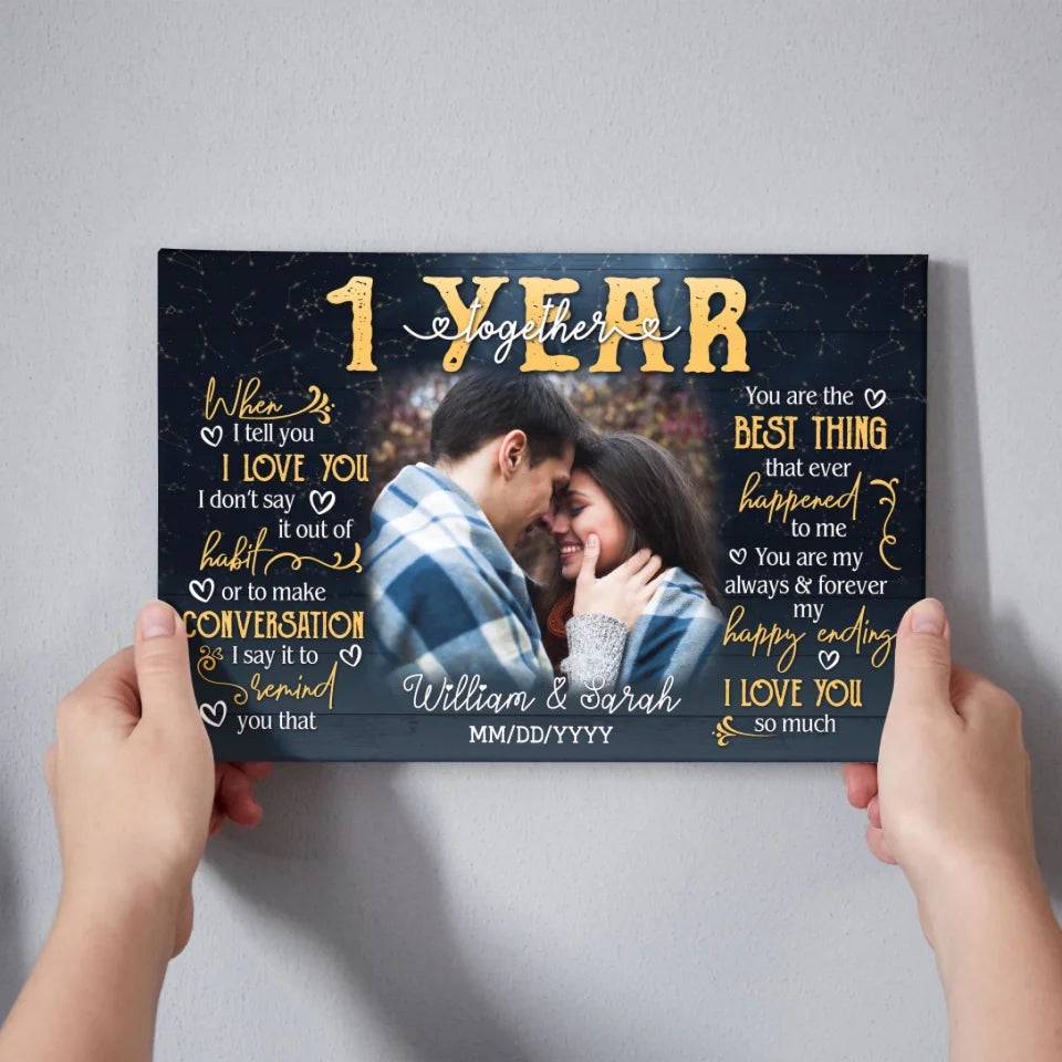 When I Tell You I Love You, 1st Anniversary Gift, Personalized Photo Canvas Prints, Gifts For Couples