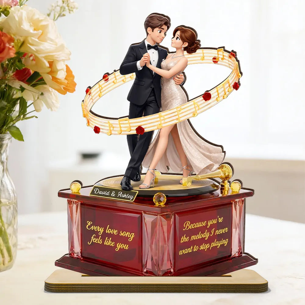 You're The Melody I Never Want To Stop Playing - Personalized Wooden Plaque - Valentine's Gift For Him, For Her, For Couple