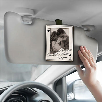 A King Is Not Complete Without His Queen - Personalized Car Visor Clip - Gift For Couple