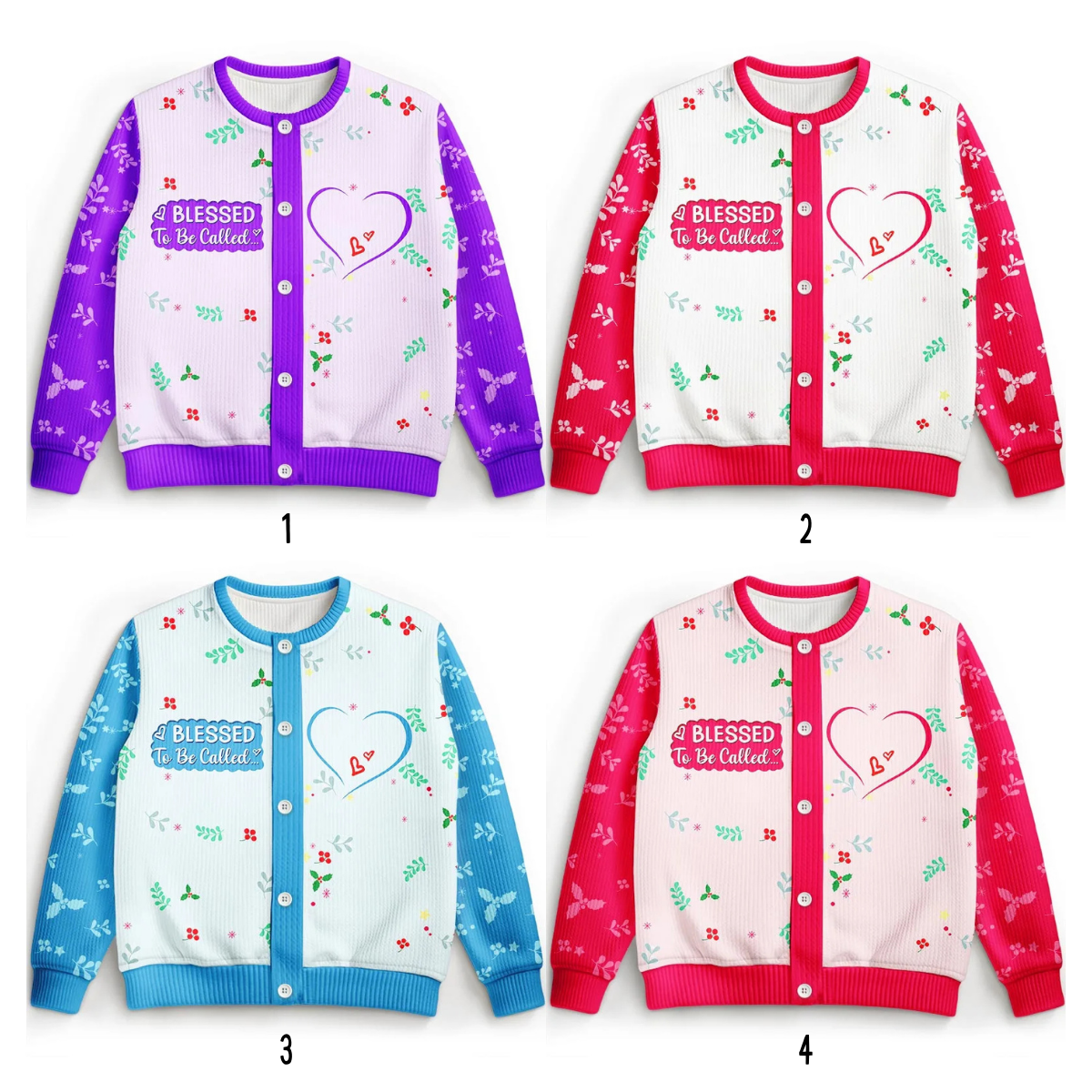 Blessed To Be Called Grandma - Personalized Cardigan - Gift For Mom Grandma