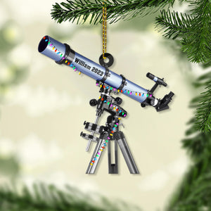 Personalized Telescope Christmas Ornament 2024, Telescope Keepsake, Telescope Gift, Telescope Lovers Ornament, Xmas Decoration