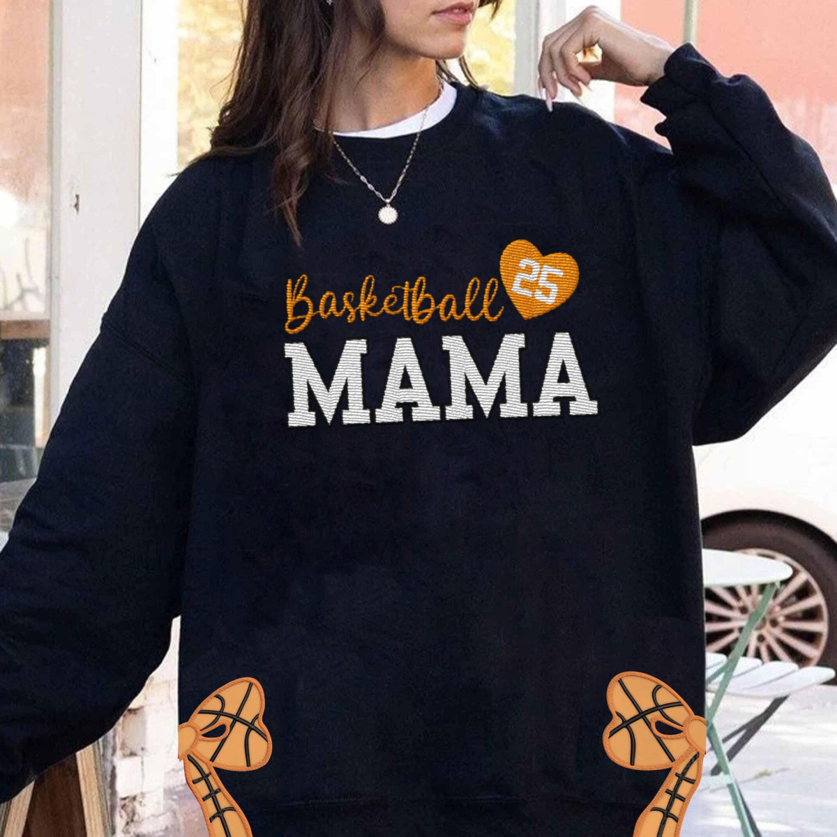 Custom Baseball Side Bow Cut-Out Sweatshirt, Trendy Coquette Bow, Baseball Mom Embroidered Sweatshirt, Sport Gift