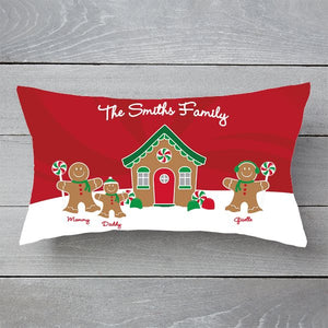 Merry Christmas Gingerbread Family - Personalized Pillow - Christmas Gift For Family