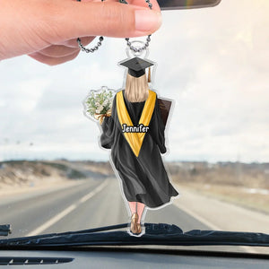 Greater Things Are Waiting - Personalized Car Ornament - Graduation Gift For Daughter