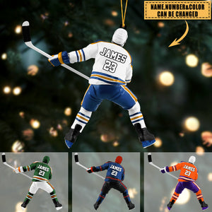 Ice Hockey Player - Personalized Acrylic Ornament - Christmas Gift For Ice Hockey Player