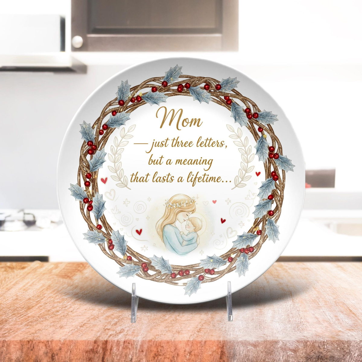 Mom, A Meaning That Lasts A Lifetime, Personalized Platter, Christmas Gift For Mom
