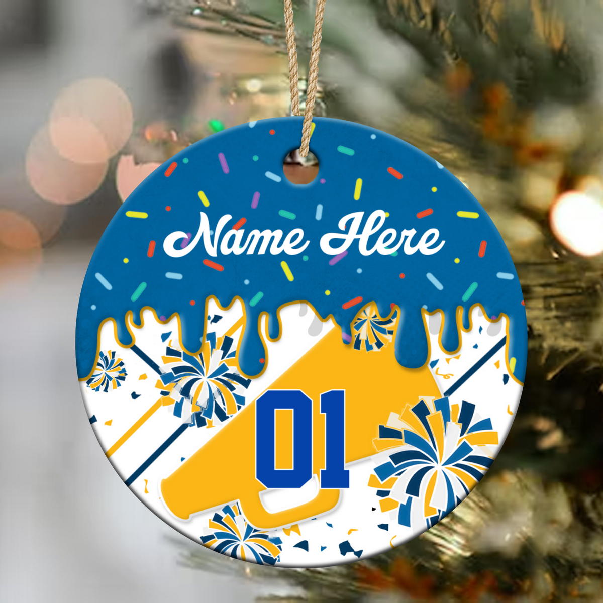 Personalized Cheerleader Ornament, Custom Name & Number Cheerleading Gift, Cheerleader Christmas Ornament, Cheerleader Keepsake Gift