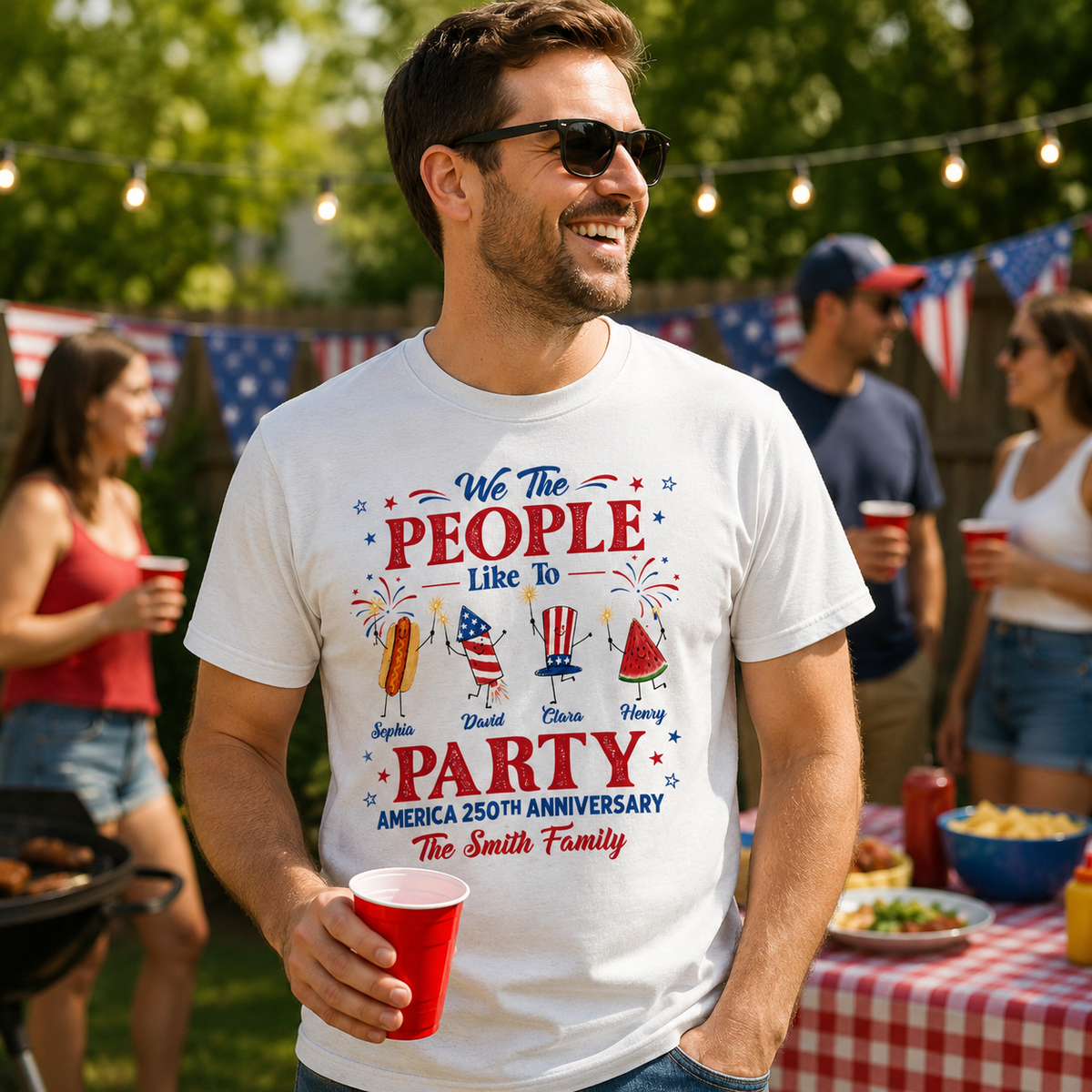 We The People Like To Party - Personalized Shirt - 4th Of July Gift For Family, Independence Matching Family Shirt