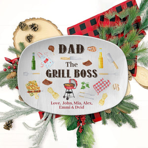 Personalized Dad The Grill Boss Platter, Daddy Grilling Plate, Serving Plate For Dad, Fathers Day Gift, BBQ Gift, Dad Gift From Daughter