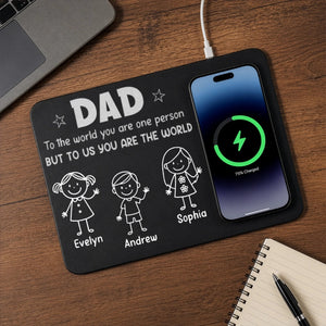 Dad We Love You Everyday - Personalized Wireless Charging Mat - Gift For Dad, Grandpa, Father's Day Gift