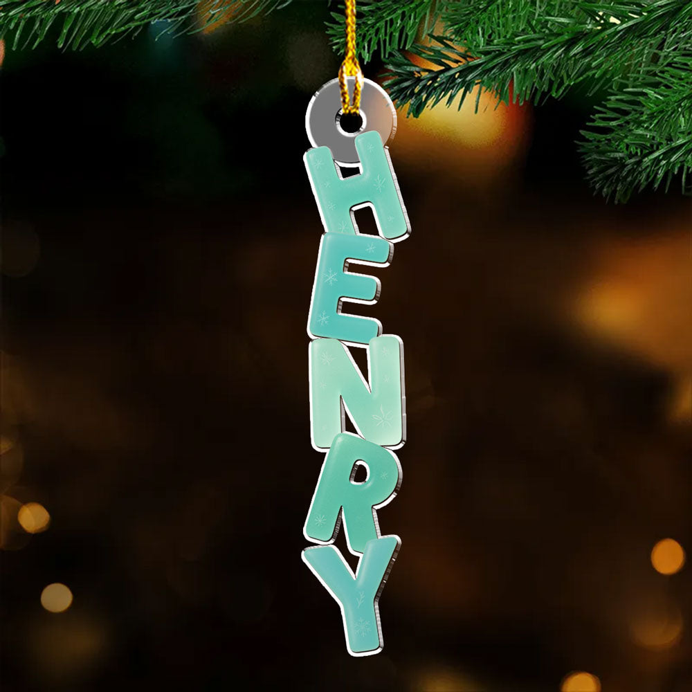 Sea Glass Letters Custom Name - Personalized Acrylic Ornament - Christmas Gift For Family, Sisters, Friends