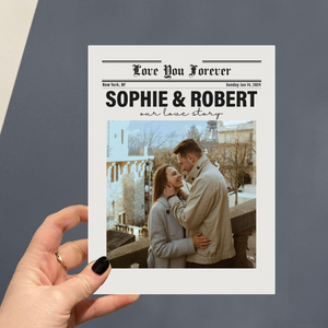 Personalized Couple Newspaper Acrylic Plaque, Valentines Day Gift, Custom Photo Collage Night Light, Gifts For Him, Her, Anniversary Gifts