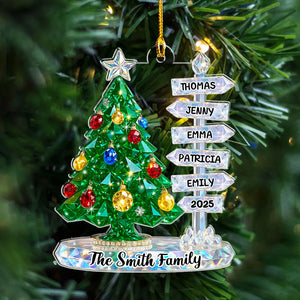 Family Wonder Glass Effect Christmas Tree - Personalized Acrylic Ornament - Christmas Gift For Family