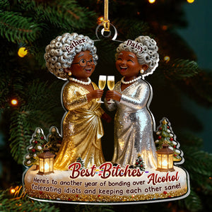 Funny Best Friends Party Women - Personalized Acrylic Ornament - Christmas Gift For Sisters, Besties