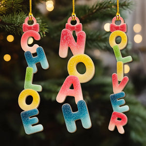 Custom Candy Letter Ornament - Personalized Shaped Ornament - Christmas Gift For Family