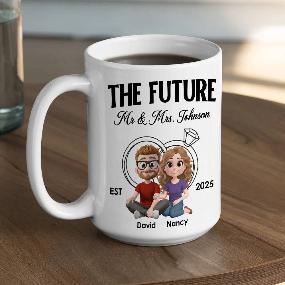The Future Mr & Mrs - Personalized Mug - Anniversary Gift For Couple, Valentine's Day Gift