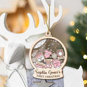 Baby's First Christmas - Personalized 4D Shaker Ornament - Christmas Gift For Family & Baby