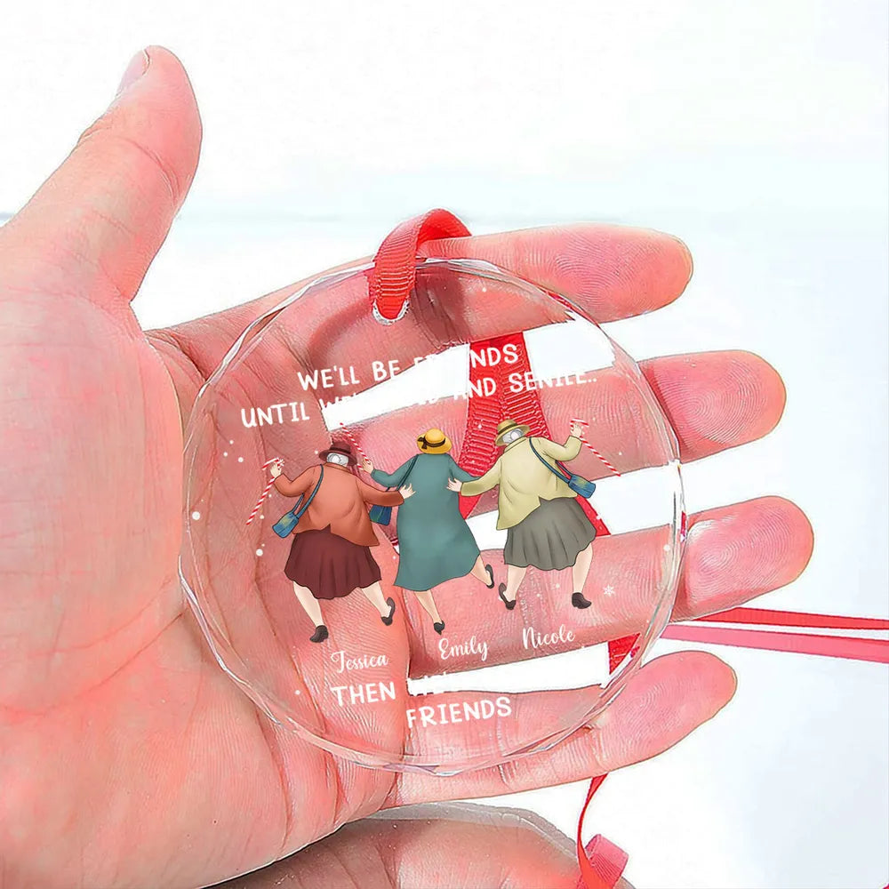 Friendship Never Gets Too Old - Personalized Crystal Ornament - Christmas Gift For Friends