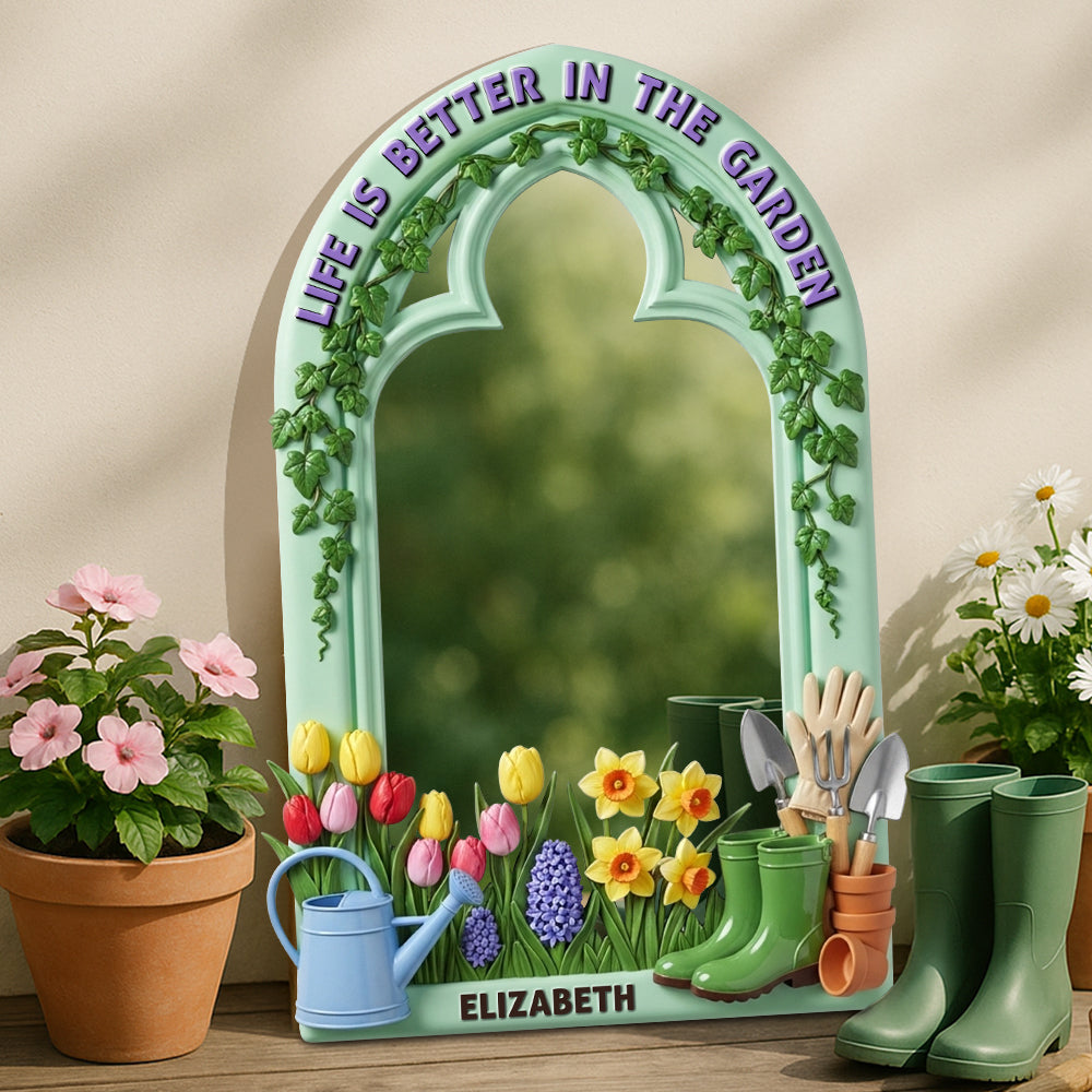 Gardening Wall Hanging Mirror - Personalized Shape Mirror - Gifts For Gardeners