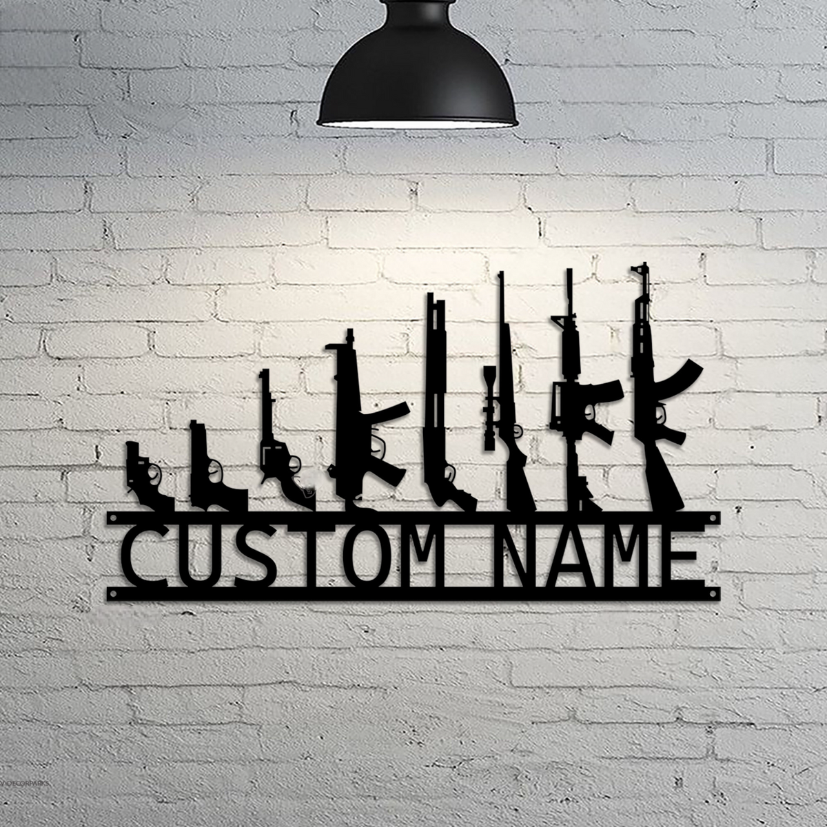 Custom Gun Metal Sign LED Light, Gun Metal Wall Art, Personalized Armory Sign, Armory Decor, Military Decor, Veteran Gift