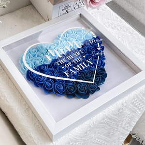 Mom The Heart Of The Family - Custom Flower Frame Box - Gift For Mom, Mother's Day Gift