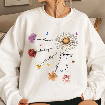 Grandma Mom Birth Flowers - Personalized Apparel - Mother's Day Gift for Moms, for Grandmas
