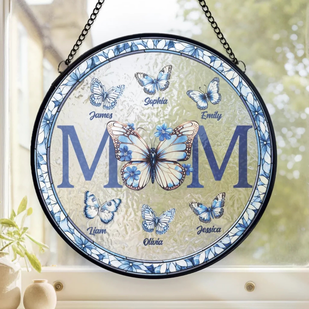 Mom Your Love Like A Butterfly - Personalized Suncatcher Stained Glass - Gift For Daughter On Mother's Day